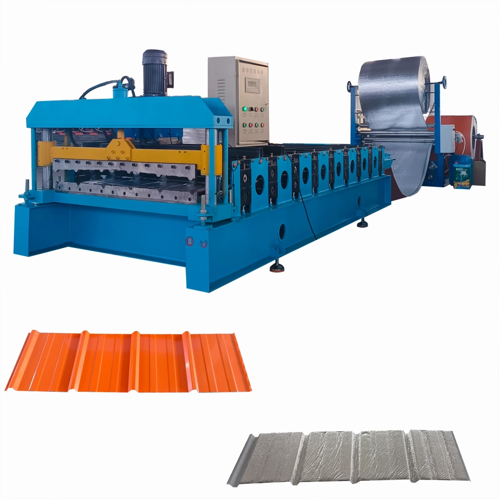 Factory Direct Sale Film Laminating Pbr Roof Sheet Roll Forming Machine
